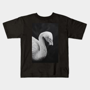 Flamingo - charcoal drawing Kids T-Shirt